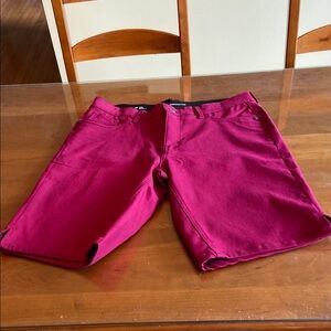 Cranberry Colored Bermuda Shorts. NOT Fuchsia!  Hidden ElasticWaist. Flatters.